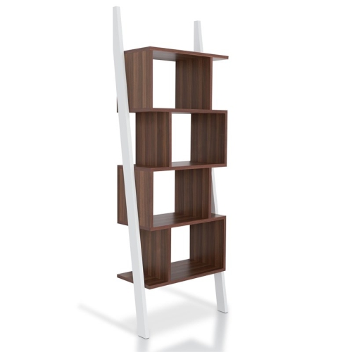 FURNITURE OF AMERICA  Lili Contemporary Wood 4-Shelf Bookcase In Light Walnut