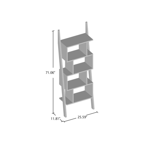 Bowery Hill Modern Wood 4-Shelf Bookcase in Light Walnut