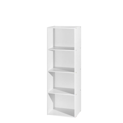HODEDAH  Four Shelf Multi-Purpose Wooden Bookcase In Finish In White