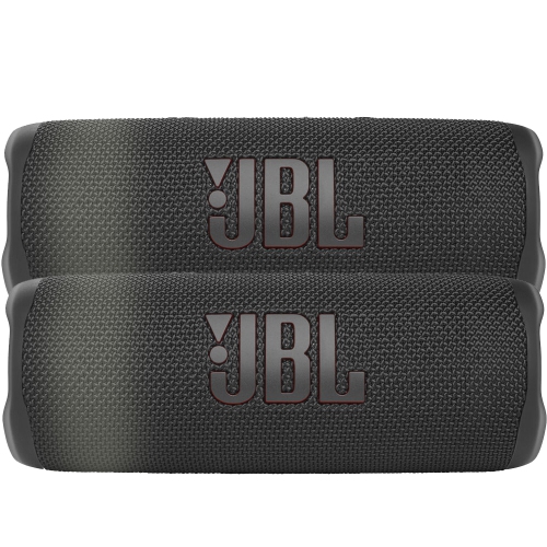 2x JBL Flip 6 Portable Waterproof Bluetooth Speaker Black