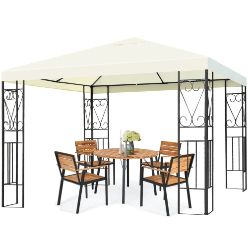 Topbuy 10'x10' Outdoor Canopy Gazebo Art Steel Frame Party Patio Large Canopy Gazebo