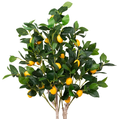 Artificial Lemon Tree In Black Pot with Faux Moss - 45"