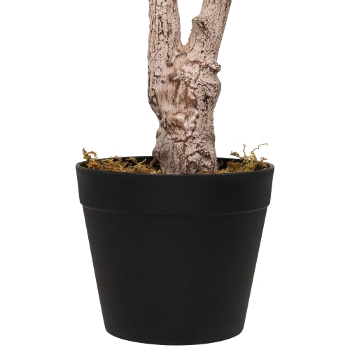 Artificial Lemon Tree In Black Pot with Faux Moss - 45"