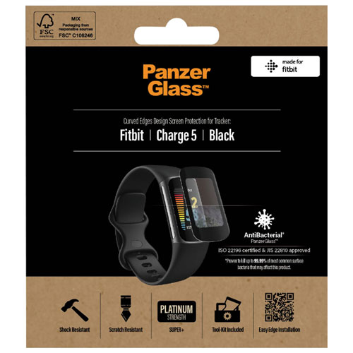 Protecteur d'écran de PanzerGlass pour Charge 5 de Fitbit - Transparent