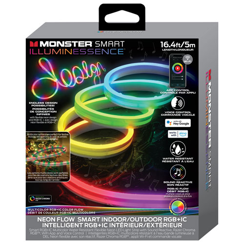 Monster Smart Neon LED Light Strip 5m 16.4 ft Best Buy Canada