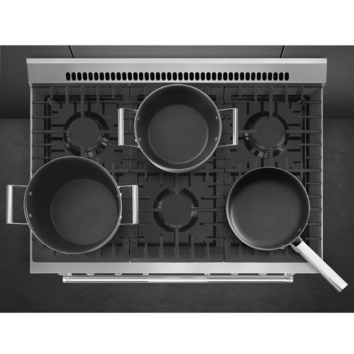 Smeg 36" 4.5 Cu. Ft. True Convection 6-Burner Freestanding Dual Fuel Range - Stainless Steel