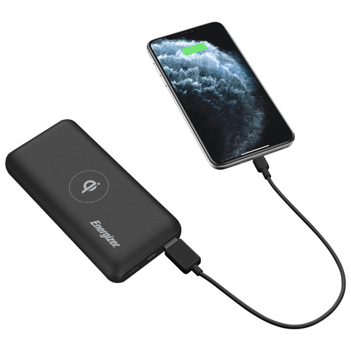 Energizer mAh USB-A/USB-C Power Bank with Wireless Qi Charger