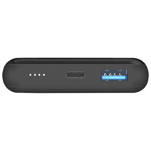 Chargeur portable USB-A/USB-C de 10 000 mA h d'Energizer avec chargeur Qi sans fil - Noir