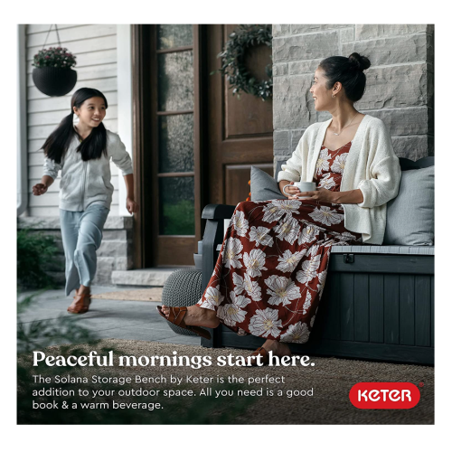 Keter Solana 70 Gallon Storage Bench Deck Box