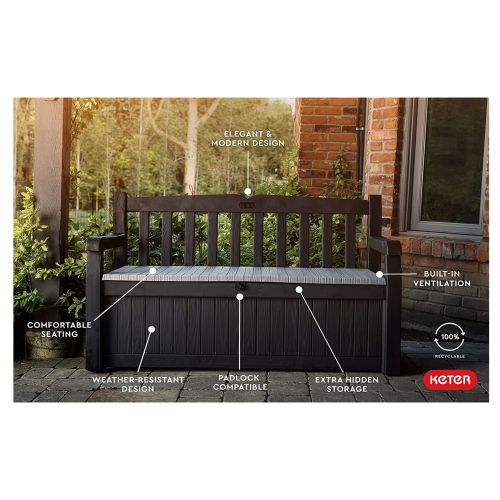 Keter Solana 70 Gallon Storage Bench Deck Box