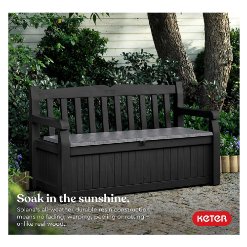 Keter Solana 70 Gallon Storage Bench Deck Box