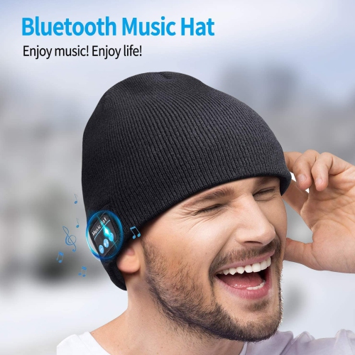 Bluetooth Beanie Hat, Xmas Stocking Stuffers Mens Gifts Music Hats with Bluetooth Headphones, for Women Mens Mom Dad Teens Girl Boys