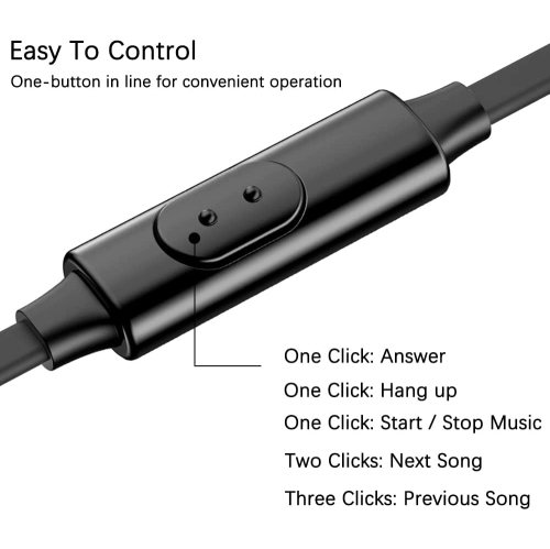 Wired Earbuds with Remote & Microphone 3 Packs, in Ear Stereo Sound Headphones with Heavy Bass for Smartphones, Laptops, Gaming, Fits 3.5mm Interface