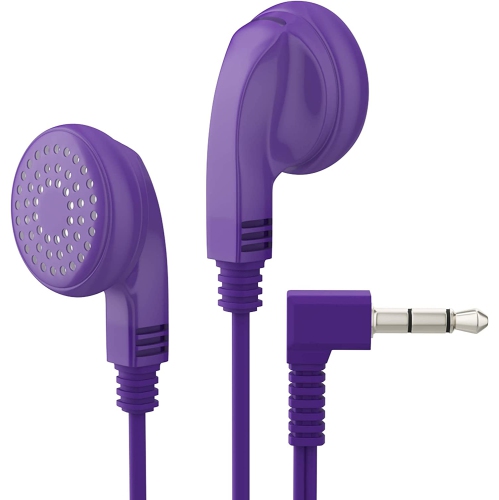 Bulk Earphones with 3.5 mm Headphone Plug 10 Pack Purple