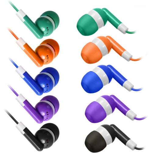 Ensemble de 30 paires d’écouteurs-boutons multicolores pour enfants - Écouteurs-boutons stéréo avec fil Classroom Earbuds bouton vente en gros pour