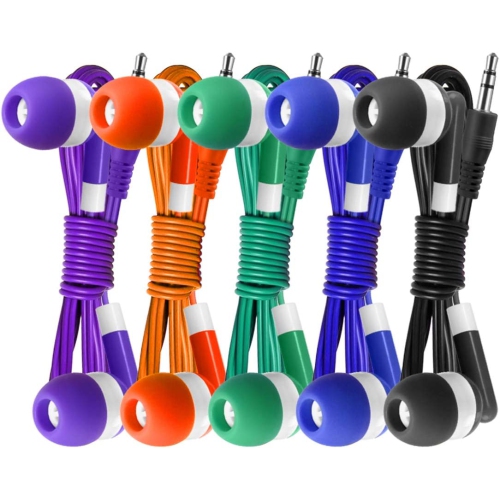 Ensemble de 30 paires d’écouteurs-boutons multicolores pour enfants - Écouteurs-boutons stéréo avec fil Classroom Earbuds bouton vente en gros pour