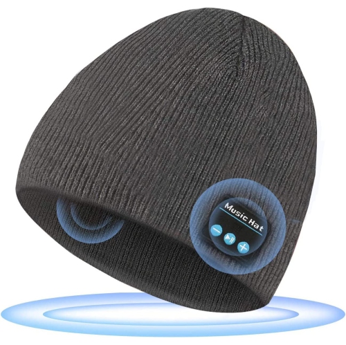 DOLAER  Smerk Bluetooth Beanie, Mens Gift, Wireless Bluetooth 5.0 Headphones Hats, Gift for Men Women Christmas Birthday Thanksgiving Day, Washable