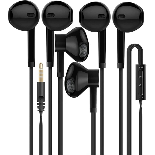 Headphones [3-Pack] Certified In-Ear Earbuds Earphones with Microphone Premium HD Stereo and Noise Isolating Headset for Apple iPhone iPod iPad