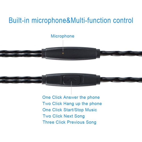 Paquet de 3 écouteurs bouton avec télécommande et microphone, écouteurs bouton findTop Brass isolation sonore antienchevêtrement pour téléphones