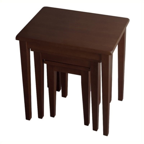 PEMBERLY ROW  3 Piece Solid Wood Nesting Tables In Anitque Walnut