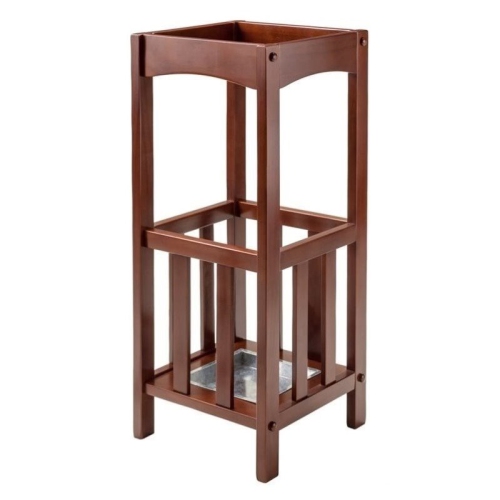 PEMBERLY ROW  Umbrella Stand With Metal Tray In Walnut