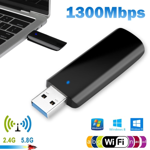 Ultra Fast & Stable 1300Mbps USB 3.0 WiFi Adapter 802.11 ac Dual