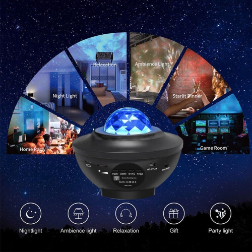 YELLOW-PRICE  3 In 1 Led Ocean Wave Projector Star Sky Night Light for Christmas Gift/kids Ca
