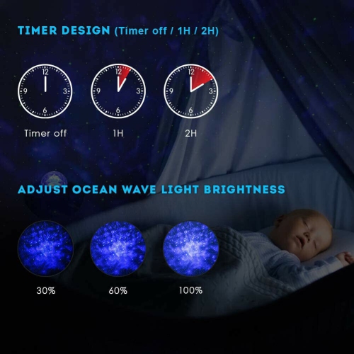 3 in 1 LED Ocean Wave Projector Star Sky Night Light for Christmas Gift/Kids CA
