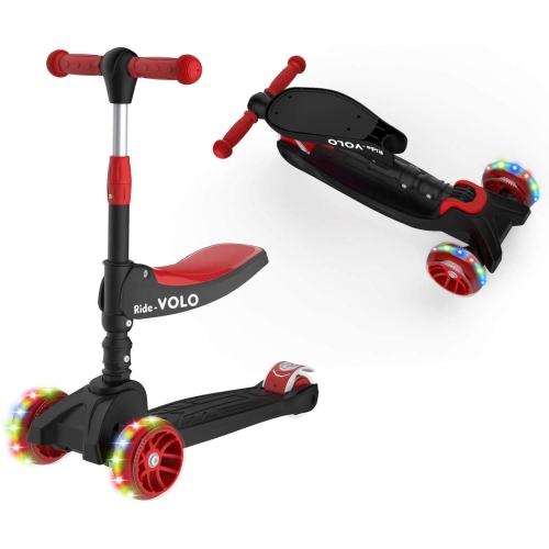 (OPEN BOX) RideVOLO K02 Foldable Kick Scooter for 2-6 Years Old Kids - RED