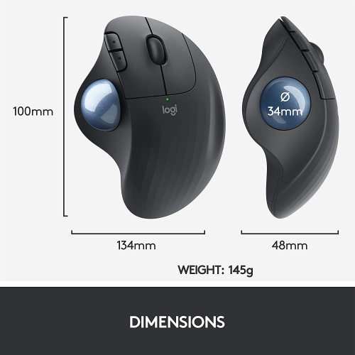 Boîte ouverte - Souris sans fil à boule de commande Ergo M575 de Logitech - commande au pouce facile