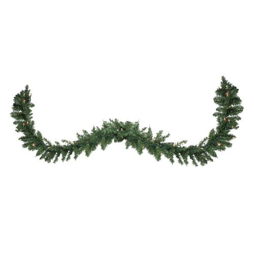 Pre-Lit Buffalo Fir Commercial Christmas Garland - 25' x 17" - Clear Lights