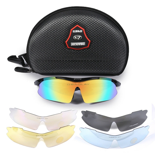 11 IN 1] Sports Sunglasses UV Protection-5 Lenses, Headband