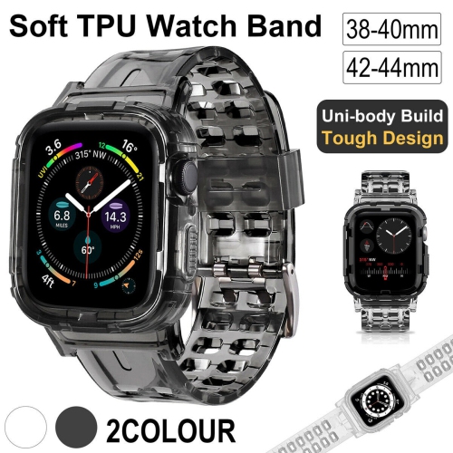 YELLOW-PRICE  for Apple Watch Band 44MM 42MM [2 In 1] Shockproof Bumper Case + Tpu Band Strap In Multicolor