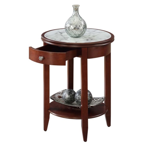 Pemberly Row End Table in Mahogany Wood Finish