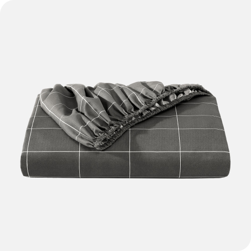 Drap-housse de base de Bare Home - microfibre ultradouce 1800-hypoallergènes-Pochette profonde-simple, grille-Gris-Blanc