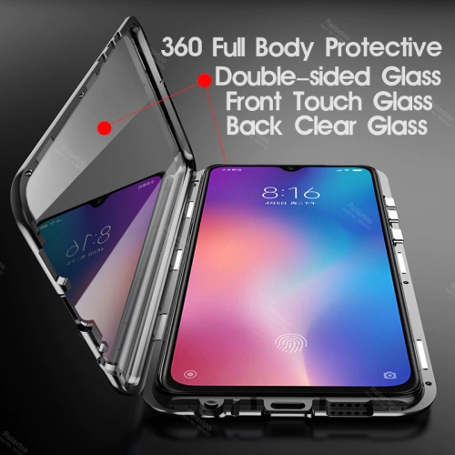 Riviera 360° Clear Tempered Glass Magnetic Case for Samsung S22 Ultra - Black