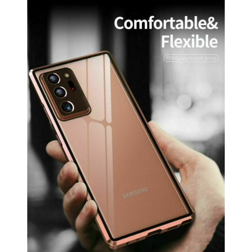 Riviera 360° Clear Tempered Glass Magnetic Case for Samsung S22 Ultra - Gold