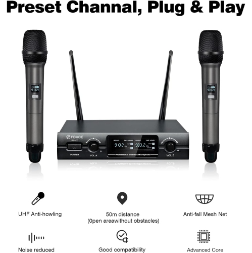 FDUCE Wireless Microphones System (Black) by FDUCE - Open Box condition - Image 4