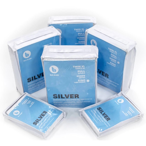 Blu Sleep - Silver Mattress Protector, Hypoallergenic and Waterproof, XL Twin Size, White