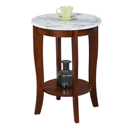 Pemberly Row Round End Table in Espresso Wood Finish