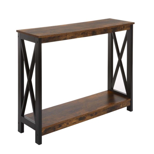 CONVENIENCE CONCEPTS  Oxford Console Table With Shelf In Nutmeg Wood Finish