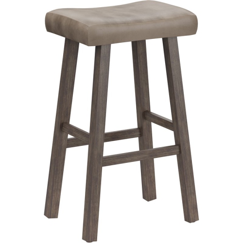 BOWERY HILL  Transitional 30" Faux Leather Bar Stool In Rustic In Gray