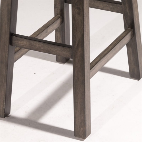 Bowery Hill Transitional 30" Faux Leather Bar Stool in Rustic Gray
