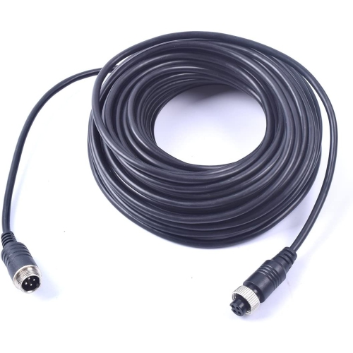 65FT 20M Car Video Extension Cable 4-Pin Aviation for CCTV Rearview Camera Truck Trailer Camper Bus Motorhome Vehicle Backup Monitor Waterproof