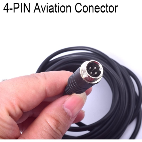 16FT 5M Car Video Extension Cable 4-Pin Aviation Waterproof Shockproof for CCTV Rearview Camera Truck Trailer Camper Bus Motorhome Vehicle Backup