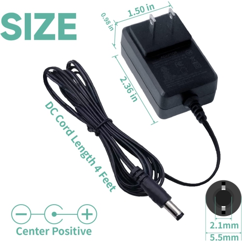 2Pack 12V 1A/1000mA DC Regulated Power Supply Adapter, 100-240V 50/60Hz AC to DC 12W Adapter for LED Strip Lights, Keyboard, BT Speaker, Router,