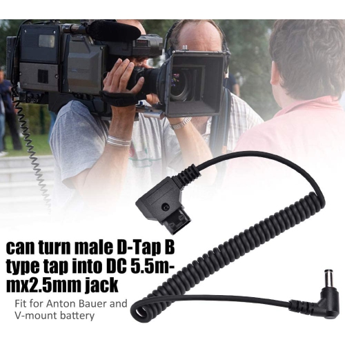 Câble adaptateur D-Tap de type B mâle à angle droit c.c. de 5,5 x 2,5 mm Câble adaptateur pour batterie à monture V d’Anton