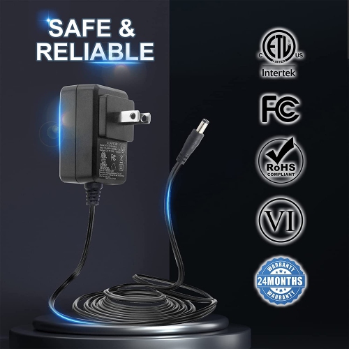 2 Pack AC 100-240V 50/60Hz to DC 12V 1A 1000MA Power Adapter with 3 Tips for Home Security Camera Surveillance System, LED Strip Lights, Keyboard, BT