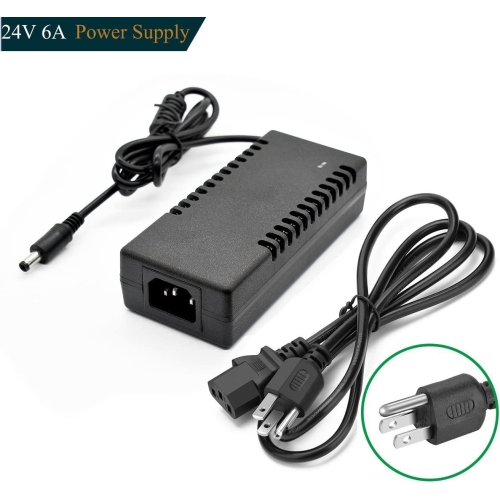 Universal 24V 6A Power Supply Adapter Convert AC 100-240V to DC with 5mm Output Jack for 5050/3528 LED Strip, Rope Light, Tape Lighting, LED Under
