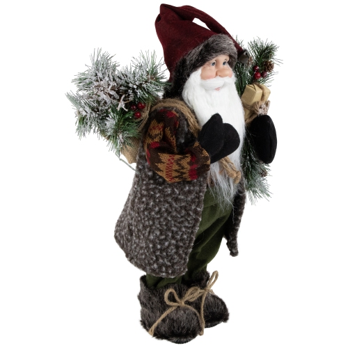 16" Country Rustic Santa Claus with Present Christmas Figure
